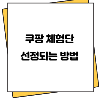 쿠팡 체험단 선정되는 방법 쿠팡 체험단 선정되는 방법