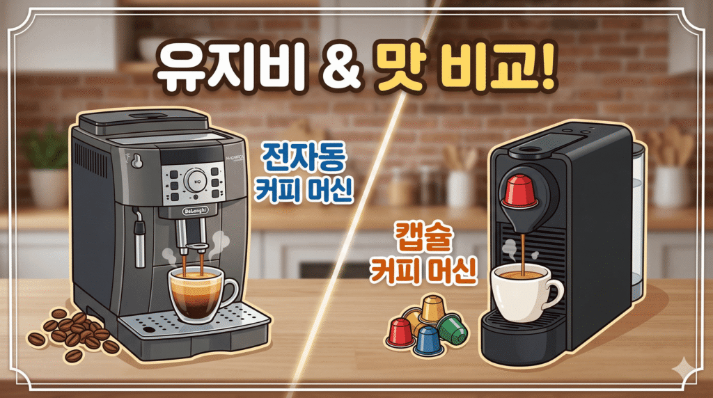 캡슐 vs 전자동 커피머신 유지비 차이 1년 사용하면 얼마나 다를까?